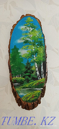 Painting on a cut of a tree Astana - photo 2