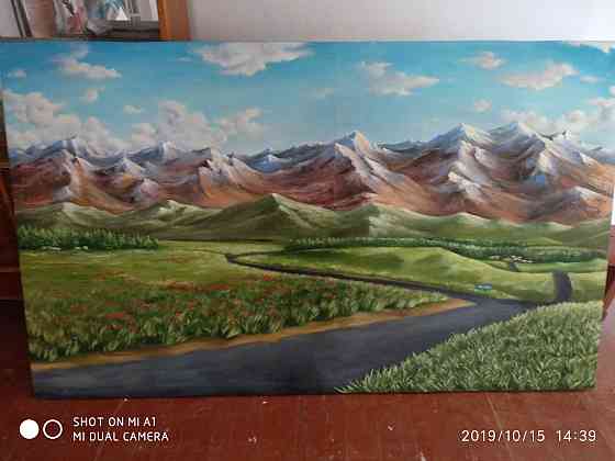 Картина природа выполнено масляными красками Shymkent