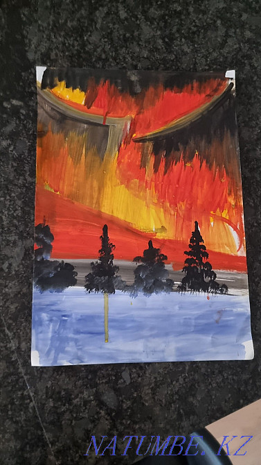 Paintings northern lights, eiffel tower. Каргалы - photo 6