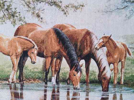 Картина в раме "Лошади на водопое" Astana