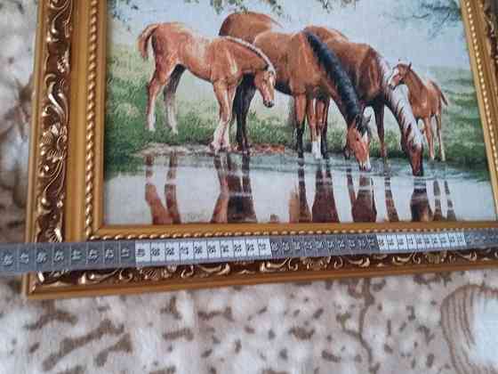 Картина в раме "Лошади на водопое" Astana