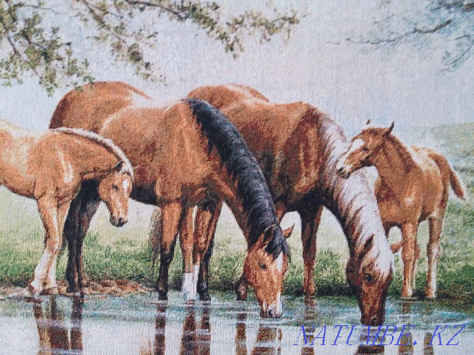 Framed painting "Horses at the watering hole" Astana - photo 2