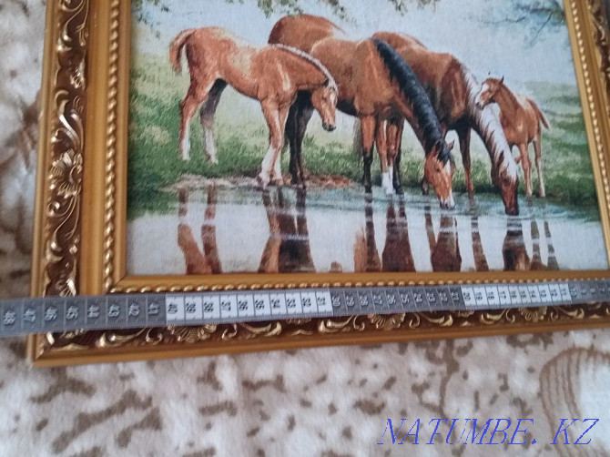 Framed painting "Horses at the watering hole" Astana - photo 6