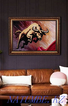 Interior painting. "Bull" . Canvas, oil. Karagandy - photo 1