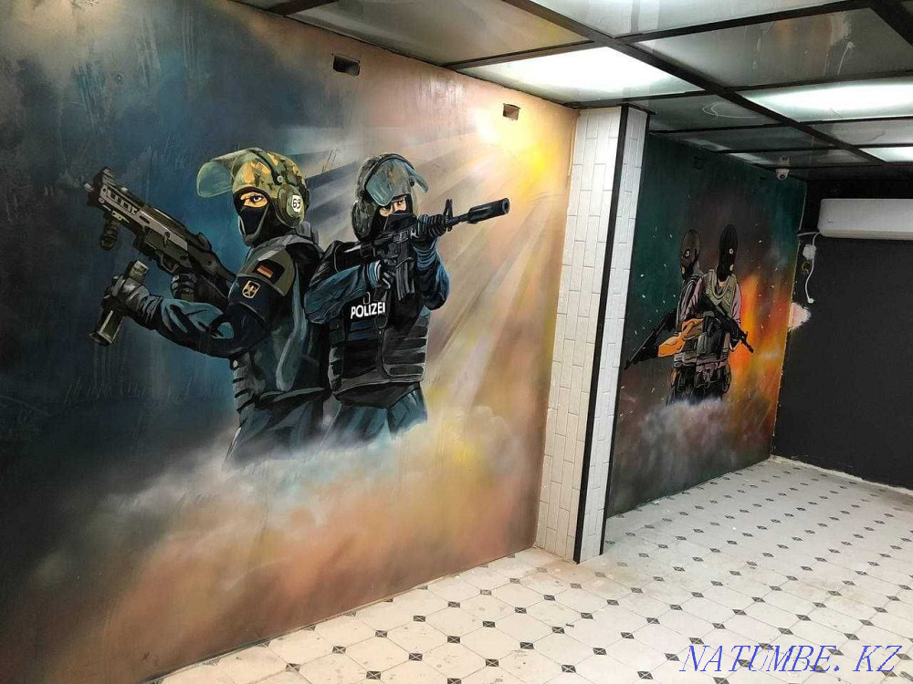 Қабырғаға сурет салу. Суретшілер. Қабырғаларды безендіру. Дизайн  Астана - изображение 5