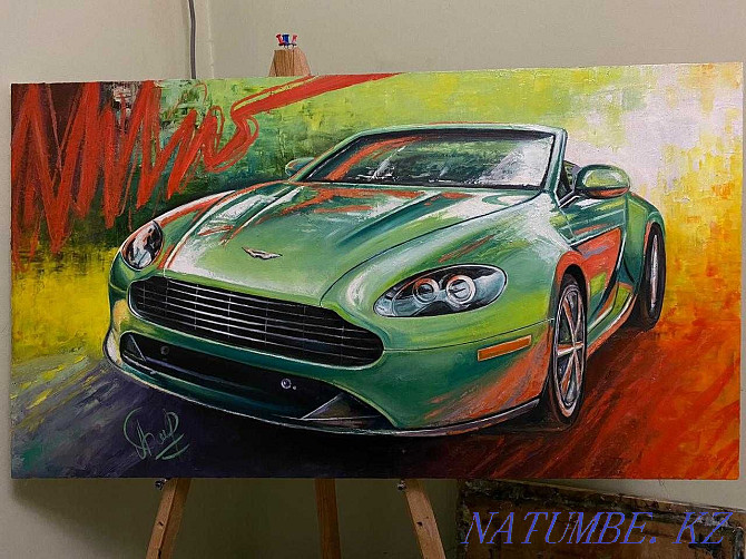 ?? Картина маслом. Aston Martin. ТОРГ ?? Шымкент - изображение 2