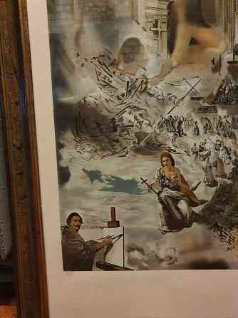 Большая инерьерная картина-постер (87х67 см), акварель, Сальвадор Дали  Алматы