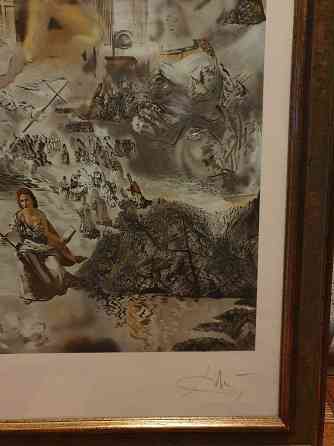 Большая инерьерная картина-постер (87х67 см), акварель, Сальвадор Дали  Алматы