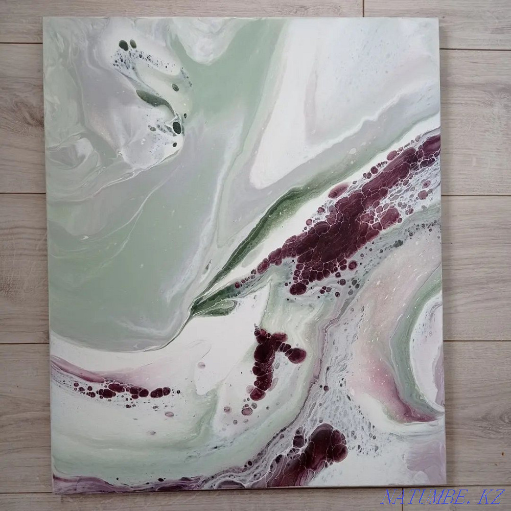 Painting Fluid art, liquid acrylic, abstraction, canvas 50-60cm Almaty - photo 1