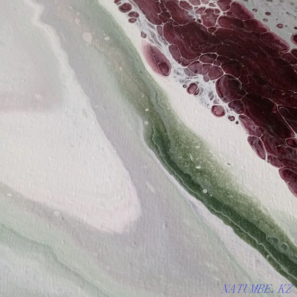 Painting Fluid art, liquid acrylic, abstraction, canvas 50-60cm Almaty - photo 3