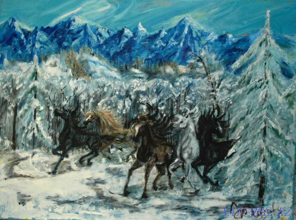 Oil painting on canvas, size 60x80, 2020 Almaty - photo 1