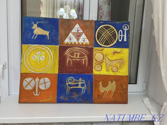 Oil painting petroglyphs 