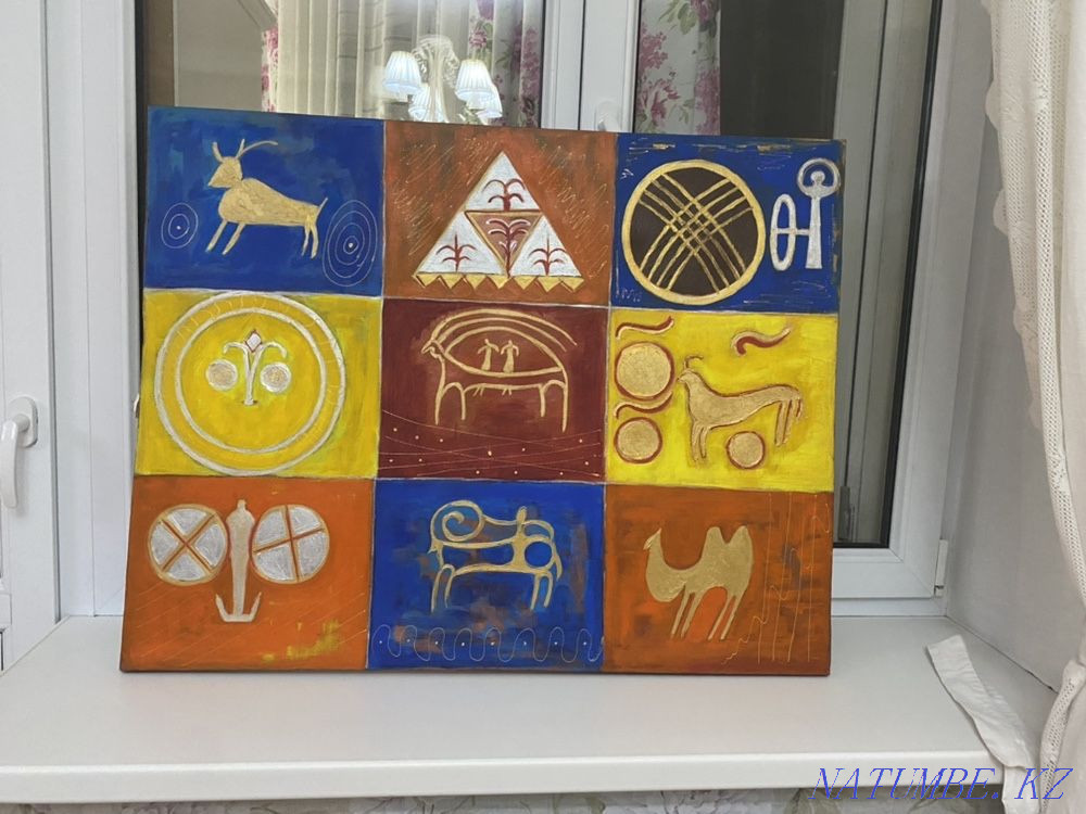 Oil painting petroglyphs 