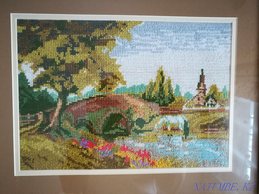 Картина вышивка хлопком Костанай - изображение 3