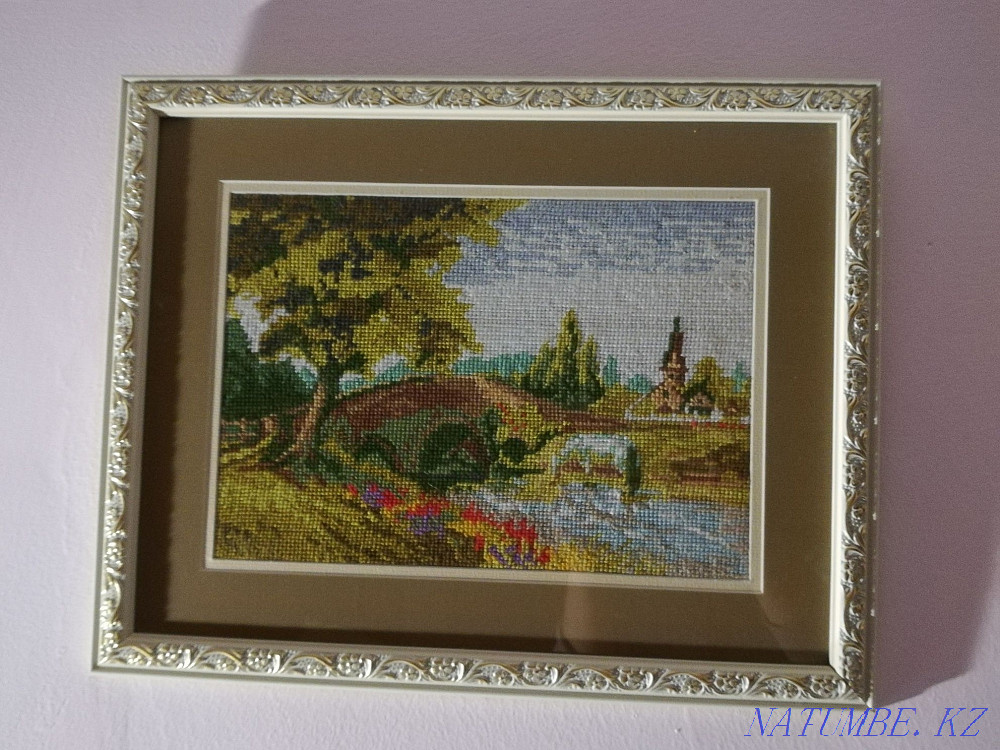 Картина вышивка хлопком Костанай - изображение 5