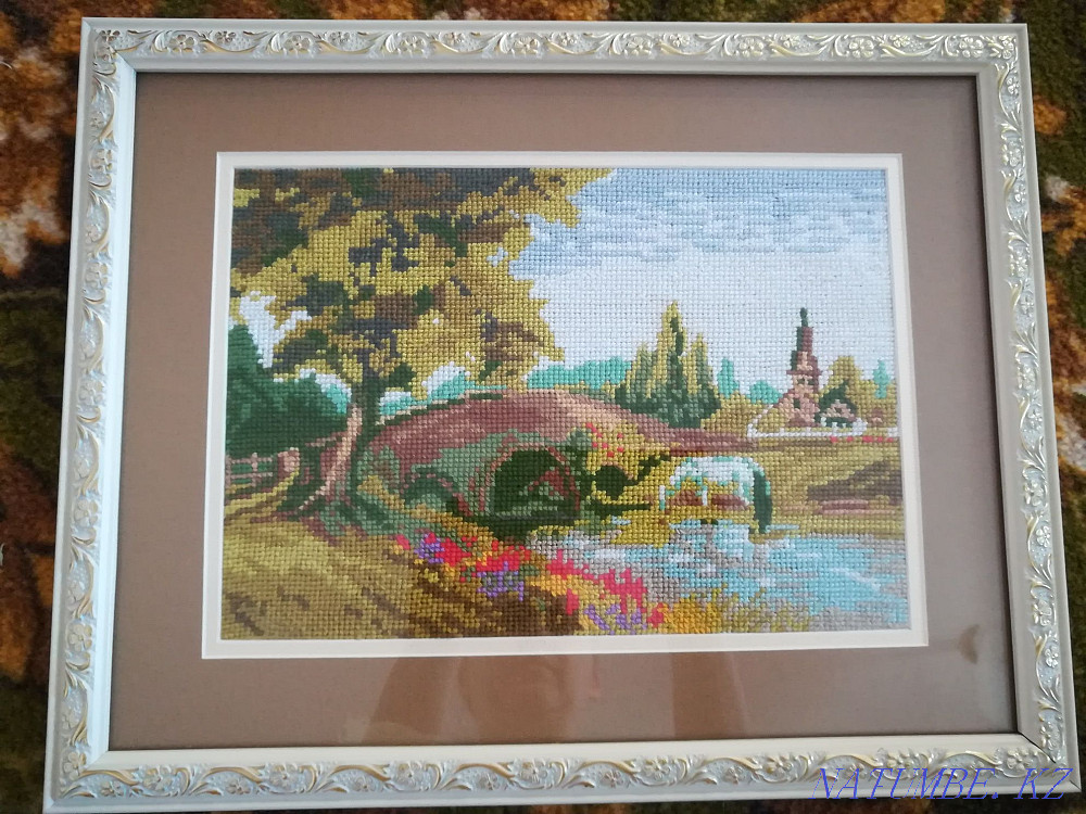 Картина вышивка хлопком Костанай - изображение 2