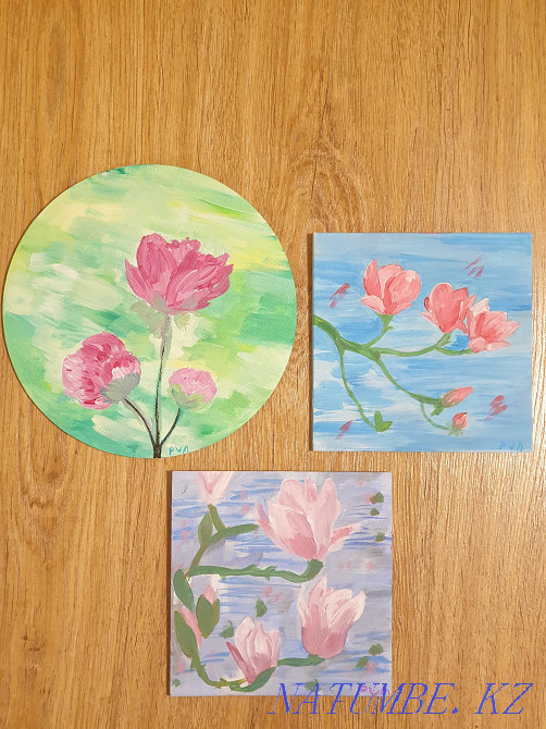 Картины ручная работа акрил подарки 8 марта Алматы - изображение 1