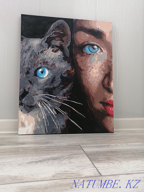 Картина с котиком и с человеком Алматы - изображение 3