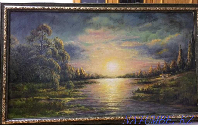 Painting on canvas 76*47 oil "Sunset" Pavlodar - photo 1