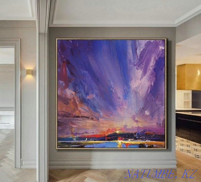 Painting abstract interior oil on canvas hand painting minimalism Almaty - photo 1