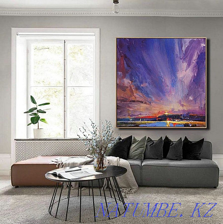 Painting abstract interior oil on canvas hand painting minimalism Almaty - photo 6