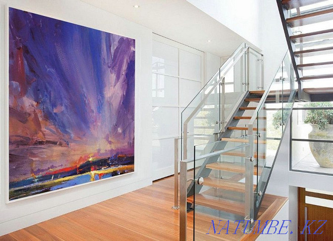 Painting abstract interior oil on canvas hand painting minimalism Almaty - photo 2