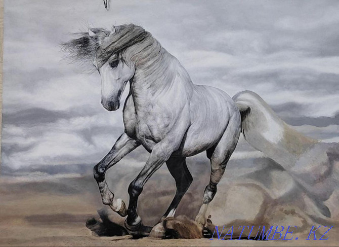 Oil painting "White horse" Almaty - photo 2