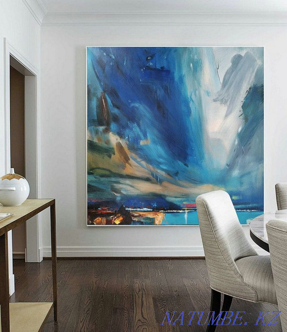 Painting abstract interior oil on canvas hand painting minimalism Almaty - photo 1