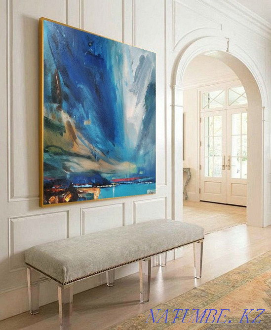 Painting abstract interior oil on canvas hand painting minimalism Almaty - photo 4