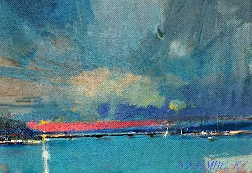 Painting abstract interior oil on canvas hand painting minimalism Almaty - photo 3