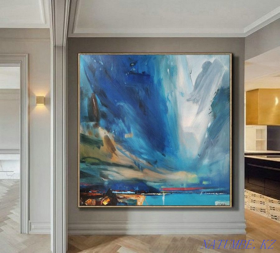 Painting abstract interior oil on canvas hand painting minimalism Almaty - photo 7