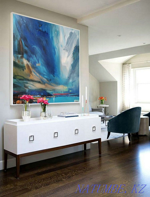 Painting abstract interior oil on canvas hand painting minimalism Almaty - photo 6