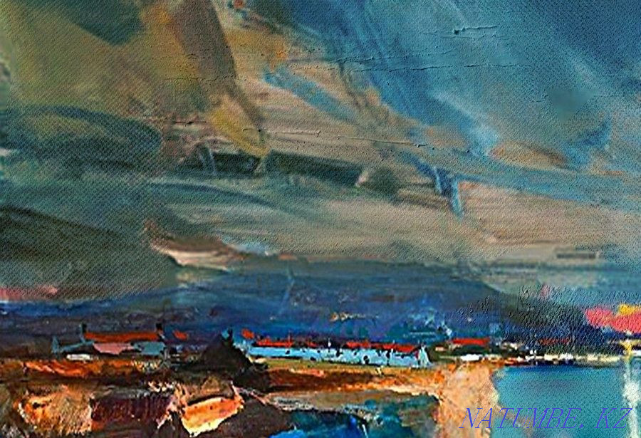 Painting abstract interior oil on canvas hand painting minimalism Almaty - photo 2