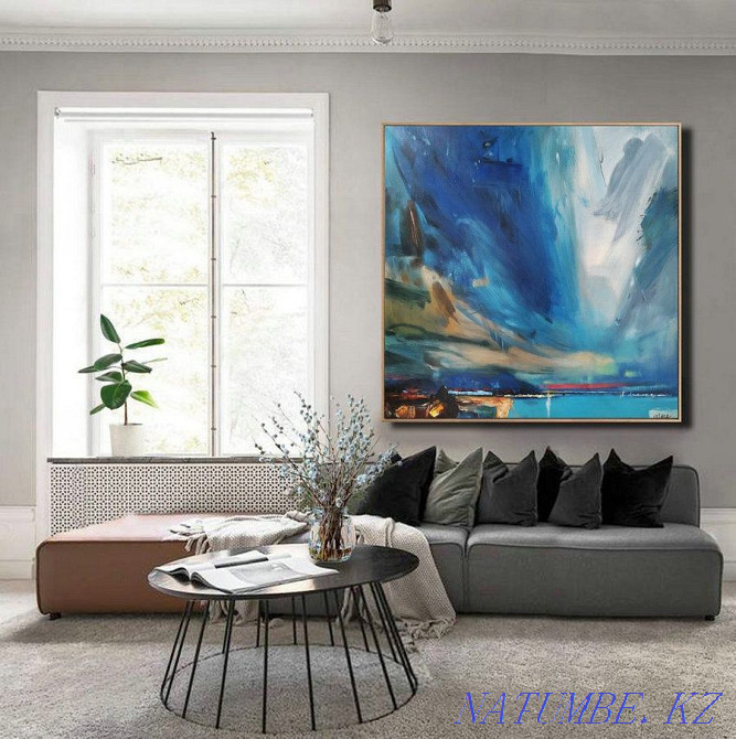 Painting abstract interior oil on canvas hand painting minimalism Almaty - photo 5
