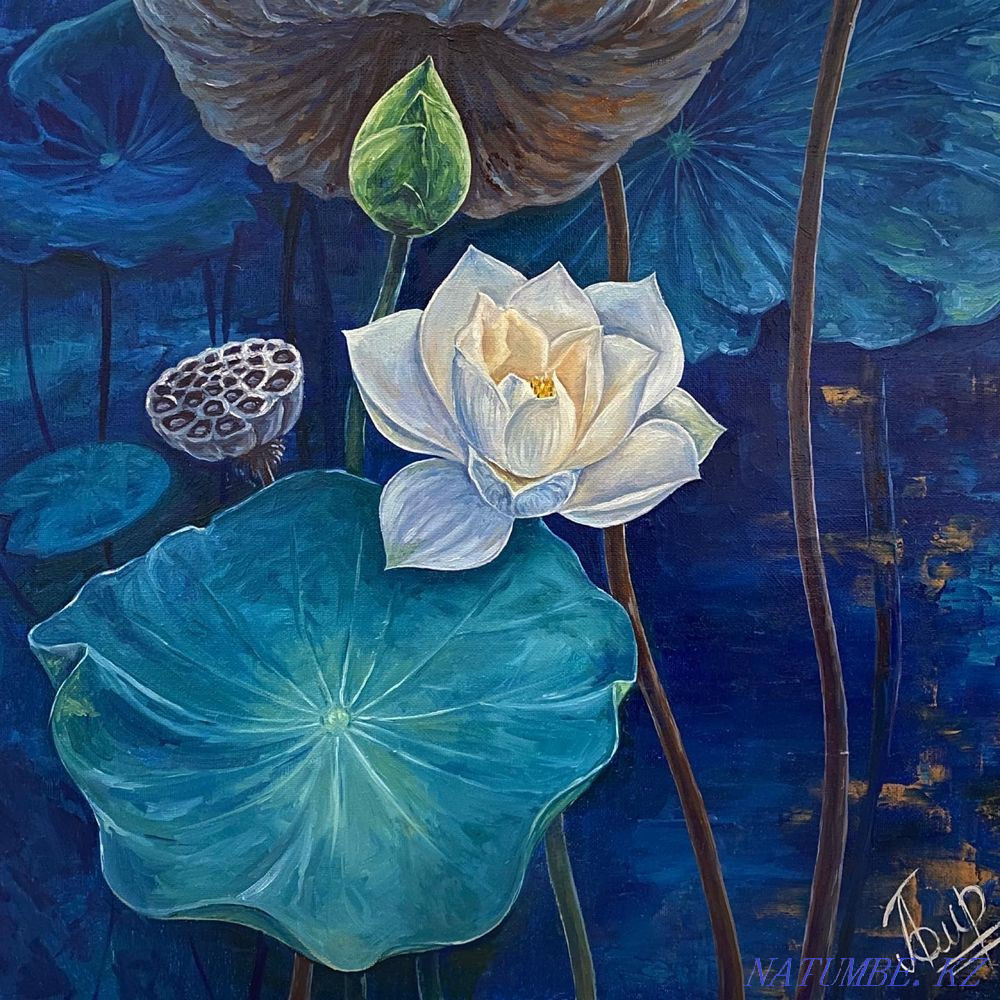 ?? Oil painting! Lotus! TORG?? Shymkent - photo 2