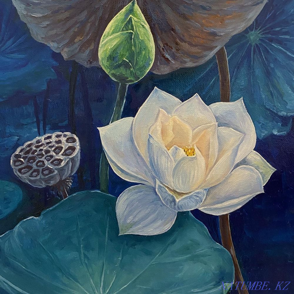 ?? Oil painting! Lotus! TORG?? Shymkent - photo 3