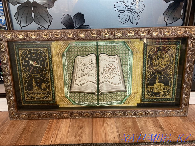 Painting "Ayat from the Quran" (?? ran) in a glass frame with a clock Shymkent - photo 2