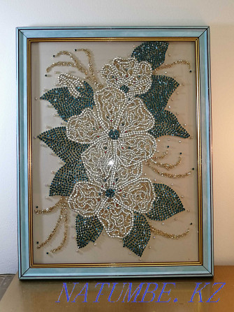The author's picture of rhinestones "Flowers of happiness" Astana - photo 1