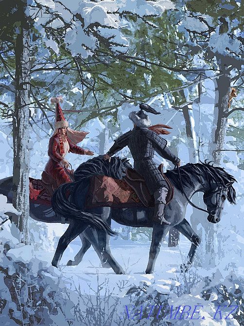 NFT-digital painting, historical and ethnic life of nomads Karagandy - photo 5