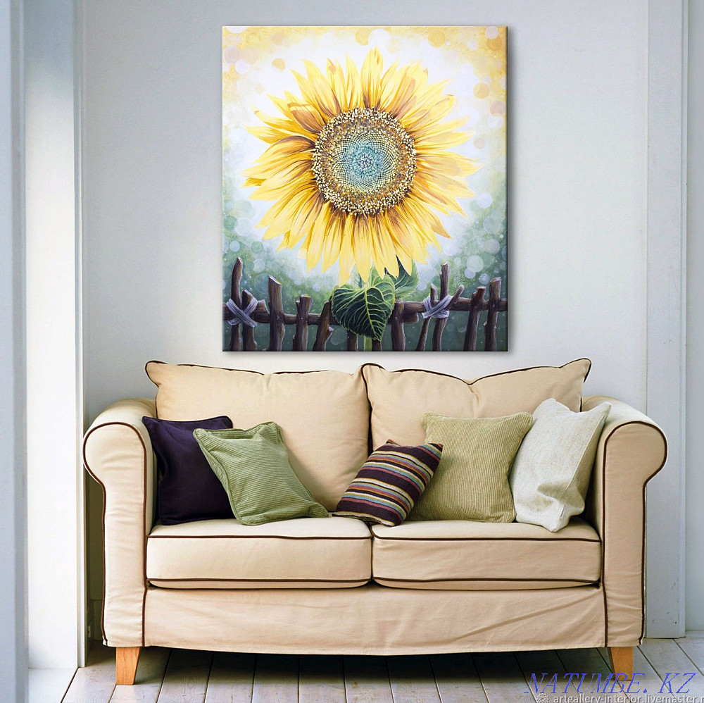 Handmade painting "Sunflower". Size 80*70cm Karagandy - photo 2