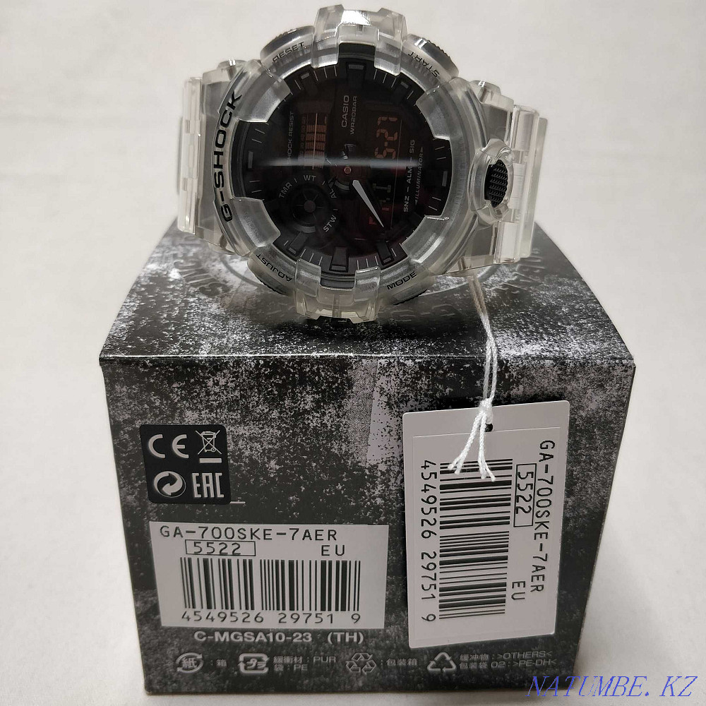 Casio G-Shock GA-700SKE-7A наручные часы прозрачные скелетоны Алматы - изображение 2