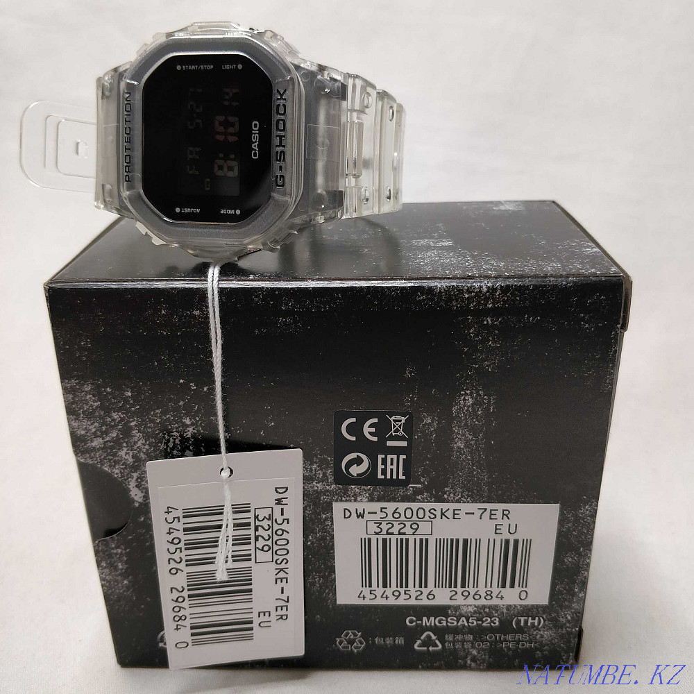 Casio G-Shock DW-5600SKE-7 наручные часы скелетоны прозрачные Алматы - изображение 2