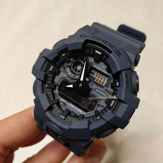 наручные спортивные часы камуфляж синий Casio G-Shock GA-700CA-5AER Алматы
