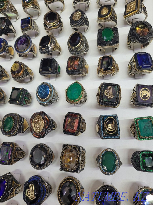 Перстни печатки чистое серебро мужские огромный выбор Алматы - изображение 1