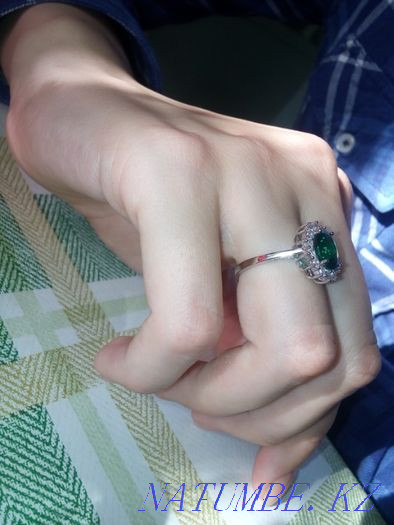 Silver ring with emerald Taraz - photo 4