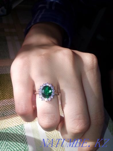 Silver ring with emerald Taraz - photo 2