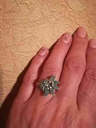 Кольцо серебро с камнем хризопраз Almaty