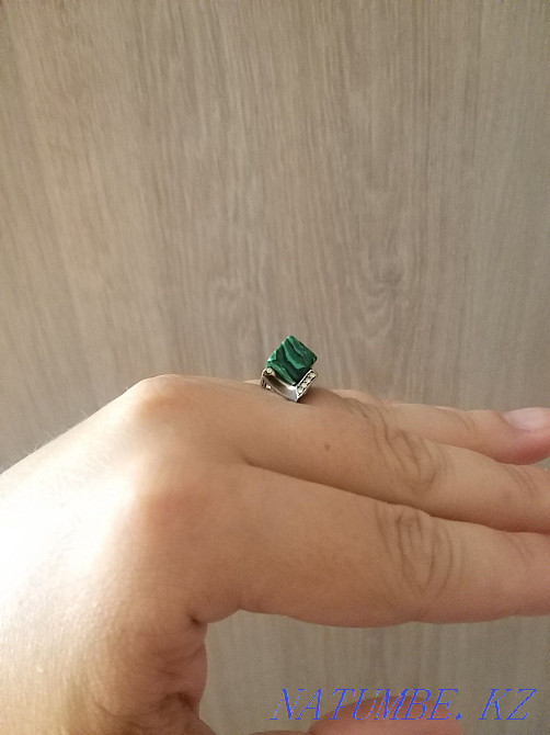 Sell silver-plated ring with malachite Semey - photo 2