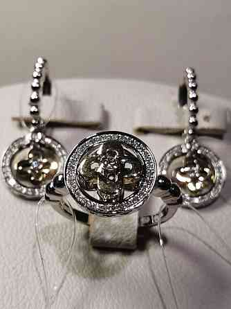 Шикарный комплект Van Cleef золото с бриллиантами Алматы