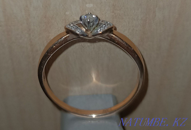 Gold ring with diamond Kokshetau - photo 1